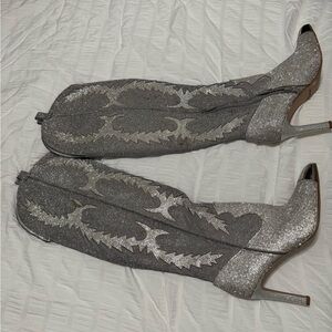 Elegant Gray Stiletto Boots